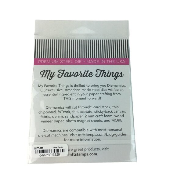 Craft Cutting Die My Favorite Things Die Namics  MFT 881 Loads Thanks Retired u - Picture 3 of 4